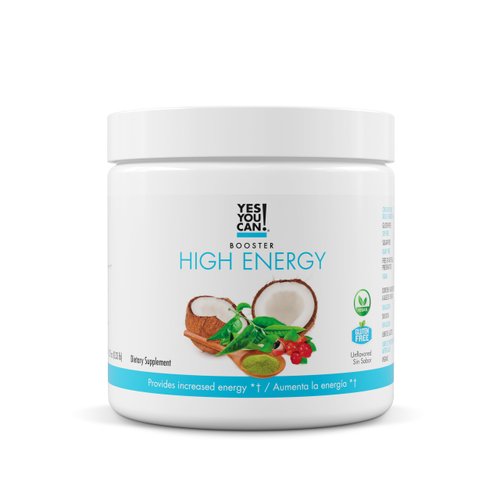Yes You Can! Shake Booster High Energy Powder Drink Mix - Nutritional Drink with Raw Coconut, Natural Caffeine from Tea, Guarana Seed Extract, Vitamin B12, Alpha Lipoic Acid, 150g, 30 Servings- 1 Pack