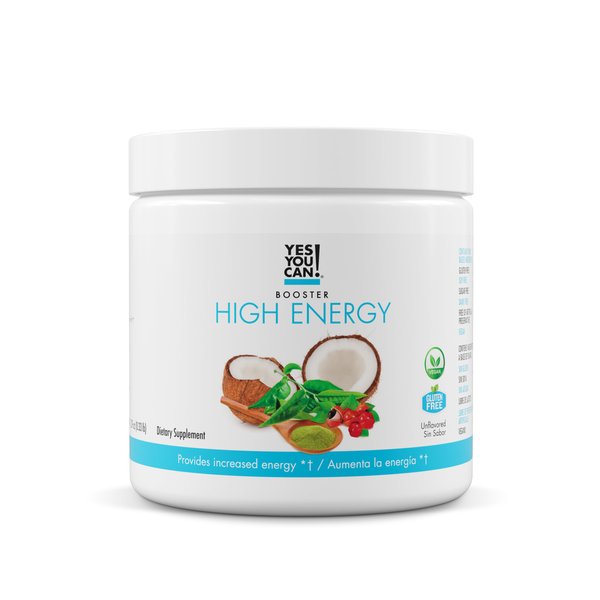 Yes You Can! Shake Booster High Energy Powder Drink Mix - Nutritional Drink with Raw Coconut, Natural Caffeine from Tea, Guarana Seed Extract, Vitamin B12, Alpha Lipoic Acid, 150g, 30 Servings- 1 Pack
