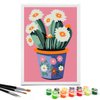 Nariolar Paint by Numbers for Kids Ages 4-8 with 7X9.5 inch Pre-Printed Cardboard,12 Acrylic Paint Pots and 3 Painting Brushes, Craft Gift Room Decor for Children,(Cacti)