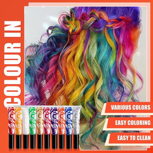 BEUKING Disposable Hair Dye Color Comb, DIY Natural Hairstyle Cream, Colored Mascara, Washable Easily Cleaning Disposable Hair Wax for Festival Daily Boys Teen Girls Hair Dye (10#SILVER, 1 OZ)