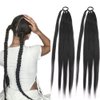 Ponytail Extensions 2 PCS Synthetic With Hair Tie Wrap Around Hair Braid Extensions Chignon Tail Rubber Band Hair Ring 26 Inch Ombre Braid DIY