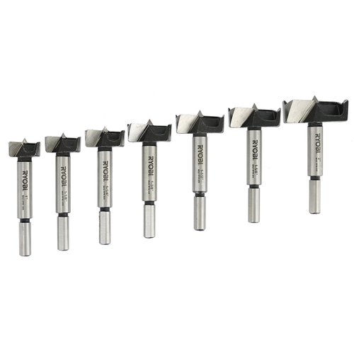 Ryobi A9FS7 7 Piece X Wing Woodworking Forstner Bit Set for Drill Press Use (Mountable Storage Case Included)