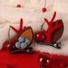 PRUIE Christmas Reindeer Antlers Hair Clips Deer Horn Pine Cone Berry Hairpins Hair Barrettes Photography Props Party Favor Christmas Girls Headdress, Brown