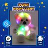 The Noodley LED Light Up Stuffed Animal Sleep Toy Kids Plush Soft Night Light Boys Girls - Small White 12 inch
