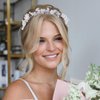 LAPOHI Girls Rhinestone Pearl Bridal Headpieces - Flower Girl Fairy Crown, Crystal Tiara for Wedding Hair Accessories