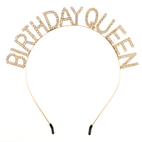Vin Beauty Birthday Crown Birthday Queen Birthday Headband, Birthday Tiara, Happy Birthday Headband, Birthday Headbands for Women, Gold Birthday Headband for Girls Happy Birthday Accessories(Gold)