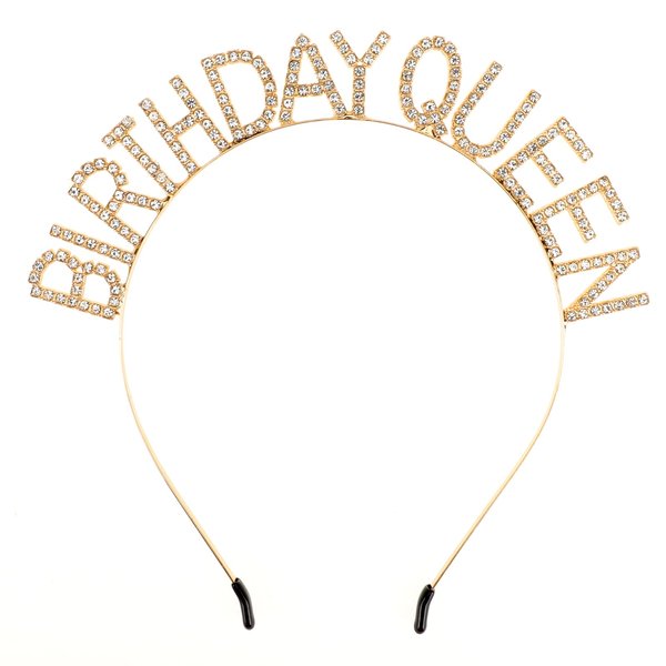 Vin Beauty Birthday Crown Birthday Queen Birthday Headband, Birthday Tiara, Happy Birthday Headband, Birthday Headbands for Women, Gold Birthday Headband for Girls Happy Birthday Accessories(Gold)