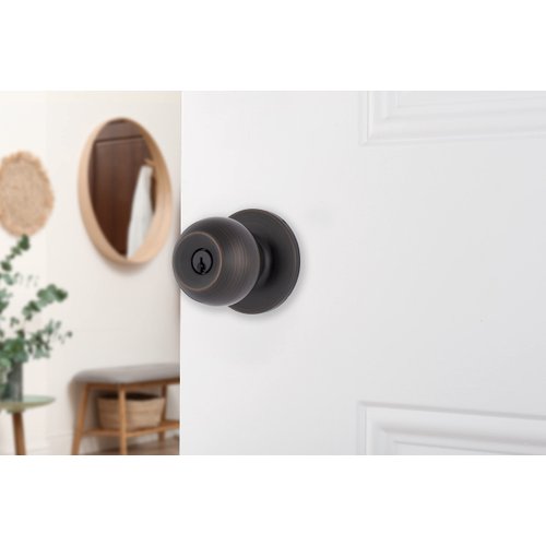 BRINKS – Transitional Keyed Entry Ball Door Knob, Tuscan Bronze - Designed for Traditional and Transitional Homes and Blends Seamlessly with Interior Décor (E2415-150),1 Pack
