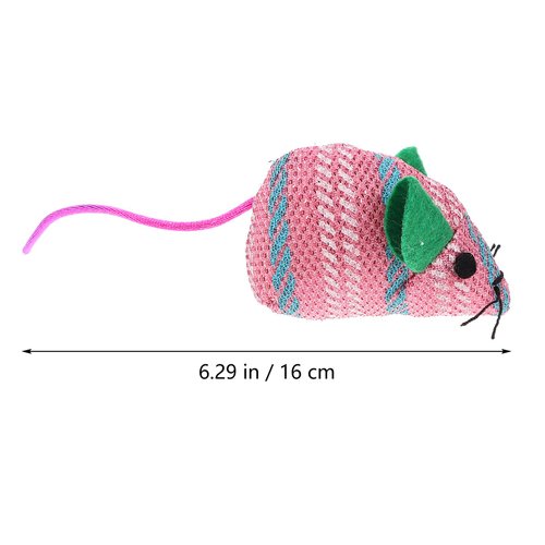 LUOZZY 6pcs Cats Mouse Plush Toy Plush Catnip Mouse Kitten Toys Interactive Plush Cat Chew Toys for Indoor Cats and Kittens (Pink and Green)