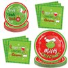 Guass Christmas Party Decorations, 32 Pcs Christmas Paper Plates and Napkins Xmas Dinner Plates Dinnerware Set for Xmas Holiday Birthday Baby Shower Party Favors Supplies, Serve 8, 7/9 Inch