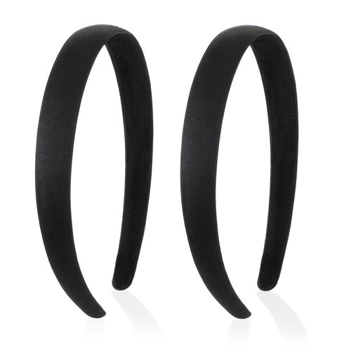 2 PCS Padded Headbands Wide Sponge Hairband 0.7inch No Slip Fashion Hair Band Plain Solid Hair Hoops Simple Headwear Holiday DIY Styling Tools Hair Accessories for Women Girls