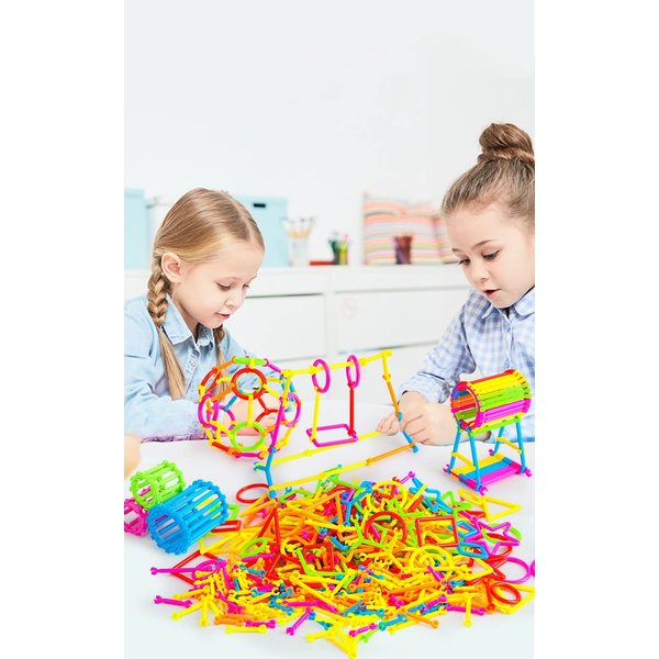 LZSQTOYS 560 PCS Building Blocks Set, Different Shape Educational Construction Engineering Set 3D Puzzle, Interlocking Creative Connecting Kit,Great Toy for Both Boys and Girls CMB-127