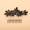 Teyglen Crystal Bride Wedding Hair Comb Full Rhinestone Side Hair Comb Black Hair Pieces Bridal Black Headpieces Hair Accessories for Women Girl(Black)
