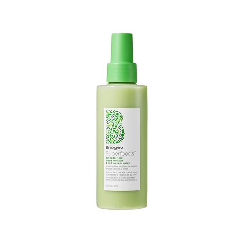 Briogeo Superfoods Avocado and Kiwi Leave in Conditioner, 5.75 oz - 3-in-1 Moisturizer, Detangler with UV Protection for Dry Damaged Hair