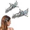 Metal Butterfly Hairpin Liquid Metal Hair Barrettes Hair Clips Bangs Hair Clip Silver Alligator Hair Clips Duck Bill Clips Barrettes Flat Clips for Hair for Women Girls