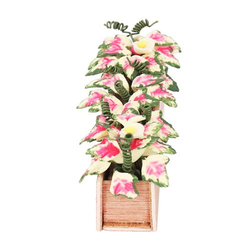 VBESTLIFE Dollhouse Rectangle Flower Pot,1/12 Scale Miniature Rectanglar Planter Box Decor for Doll House Ornament Dollhouse Accessories