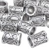 24pcs Mixed Vikings Runes Beads Hair Beard Beads Antique Silver Dreadlocks Beads Hair Tube Beads for Hair Braiding Bracelet Pendant Necklace DIY Jewelry