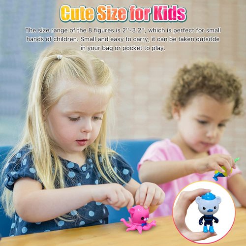 SINTETA CHANECALL Action Figures Toy, 8 Pcs Cake Topper Figures Decorations, Mini Animals Figurines Playset, Ocean Educational Toys Set for Kids for Birthday Party Supplies Christmas