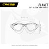 Cressi Planet Crystal Silicone Swim Goggles, Clear/White/Pink (DE202640)