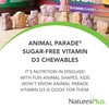 Natures Plus Animal Parade Sugar-Free Children's Vitamin D3-500 IU - Black Cherry Flavor - 90 Chewable Animal Shaped Tablets - Bone Health & Immune System Support - 90 Servings