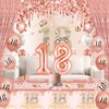 18th Birthday Decorations for Girls 152PCS Rose Gold 18th Birthday Party Supplies Includes Happy 18th Birthday Banner Balloons Tablecloth Plates Napkins Tableware Set for 18 Year Old Birthday Decor