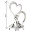 Hortense B. Hewitt Sparkling Love Double Hearts Anniversary, Engagement, Wedding Cake Topper, 5.5-Inches, Metal with Rhinestones, Silver