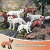 RCOMG 7PCS Fox Toy Figures, Plastic Forest Animals Fox Figurines Set Include Arctic Fox & Red Foxes Toys, Cake Topper Party Favor Gift for Kids Children Toddlers