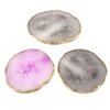 Honbay 2PCS Golden Edge Resin Nail Art Palettes Drawing Plates Manicure Display Tools for Women