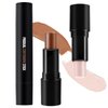 Cream Contour Stick Makeup Highlighter Stick Concealer Stick with Double Ended Design Cream Bronzer Stick Long Lasting Professional Makeup Contour, Shaping 3D Face Effect (#01)