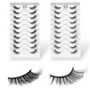 CB Value Pack 20 Pairs/ 2 Trays 3D Fluffy Half Lash Strip, 3/4 Length Cat-Eye False Eyelashes, Black Band Natural Look Wispy Soft Strip Lashes, Multiple Styles, 15 & 33