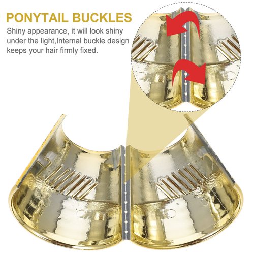 Lurrose Gothic Hair Cuff 8pcs Cuff Ponytail gold hair cuffs for ponytails ponytail holder cuff for thick hair cuff ponytail holder Holder Gold Ponytail Ponytail Cover Cuff