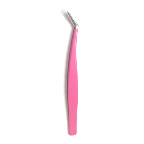 sawkit Eyelash Applicator Tool 1-pcs Lash Applicator Tool Set Lash Extension Tweezers,Stainless Steel Fiber Tip Isolation Tweezers Eyelash Extensions(Rose red T11-4RP)