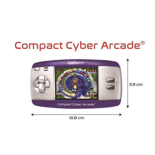 Compact Cyber Arcade Portable Gaming Console, 250 Games, LCD, Purple, JL2375PR