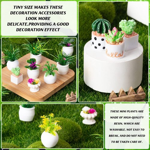 26Pcs Miniature Potted Plants, Mini Artificial Plants, 1:12 Scale Doll House Accessories, Suitable for Dollhouse Decoration, Christmas Birthday Present, DIY Handicrafts