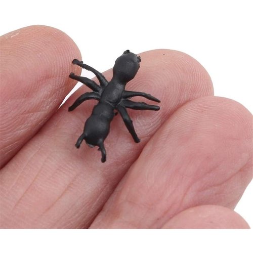 Sluswallow 100Pcs Black Fake Black Ant Realistic Imitation for Halloween Prank Props Simple and Sophisticated Design Executive Desk Games, Decorations