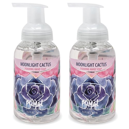 Primal Elements Nourishing Foaming Hand Soap, Gentle Hand Wash for Softer and Cleaner Hands, Washes Away Dirt – 9.5 FL OZ (Moonlight Cactus, 2-Pack)