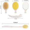 LFJ 3 in 1 Shower Brush Sponge Set for Shower, 19" Long Handle Body Brush, Bath Sponge and Lotion Applicator Gentle Exfoliation and Improved Skin Health, Suitable for Men and Women
