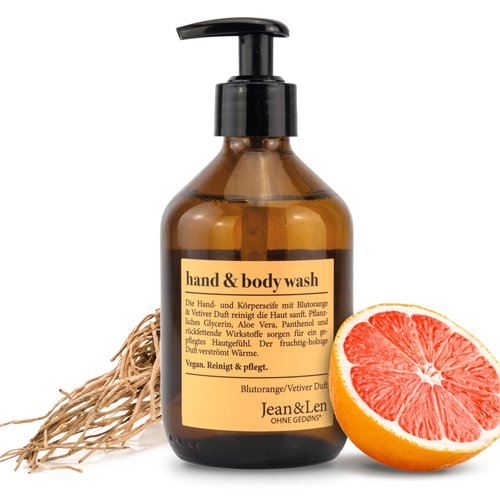 Jean &amp; Len Hand &amp; Body Wash Blood Orange &amp; Vetiver