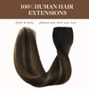 GOO GOO Wire Hair Extensions Human Hair, 1B/6/1B Natural Black with Chestnut Brown Balayage 16inch 95g, Invisible Wire Hair Extensions with Transparent, Seamless Fish Line Hairpiece