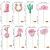 40 PCS Cowgirl Cupcake Toppers Double Sided HorseShoe Cactus Hat and Boot Cupcake Picks Disco Ball Cup Rodeo Cake Decorations for Western Cowgirl Theme Birthday Party Supplies