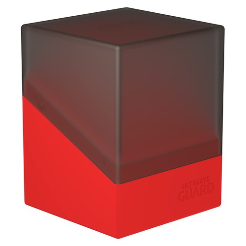 Ultimate Guard Boulder Synergy 100+, Deck Case for 100 Double-Sleeved TCG Cards, Black/Red, Secure & Durable Storage for Trading Card Games