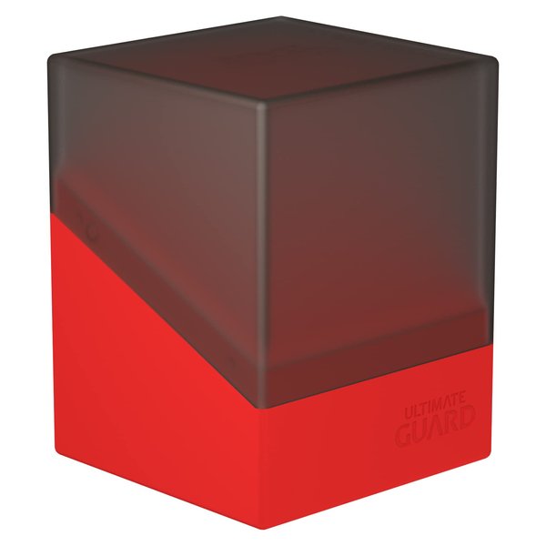Ultimate Guard Boulder Synergy 100+, Deck Case for 100 Double-Sleeved TCG Cards, Black/Red, Secure & Durable Storage for Trading Card Games