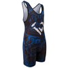 KO Sports Gear - Unisex Wrestling Singlet (Blue Dragon, Youth Medium)