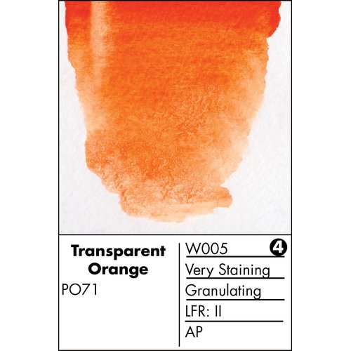 Grumbacher Finest Watercolor Paint, 14ml/0.47 oz., Transparent Orange (W005)