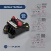 Five Oceans FO3294 80 Amps Anchor Windlass Circuit Breaker with Manual Reset Button, 12 Volts, Waterproof IP67, Surface Mount, Easy Installation