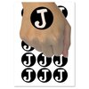 Letter J Uppercase Cute Typewriter Font Temporary Tattoo Water Resistant Fake Body Art Set Collection - 54 1" Tattoos (1 Sheet)