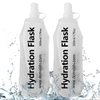 TXSN 500ML Soft Flask, Running Water Bottle Foldable TPU Hydration Flask for Running Hydration Pack Cycling Hiking Marathon, Clear Pack of 2