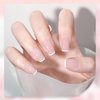 GAOY Jelly Pink White Gel Nail Polish, French Manicure 16ml 2 Colors 1352 1002 Sheer Nude Soak Off UV Gel Polish Set for Nail Art DIY at Home, Pink Clouds