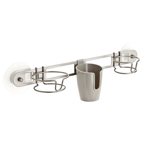 Franklin Brass 193285-FN IncrediGrip (No Drill) Hair Dryer and Curling Iron Haircare Holster, Satin Nickel