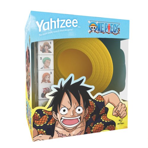 YAHTZEE: One Piece, Collectible Monkey D. Luffy Straw Hat Dice Cup, Classic Dice Rolling Game Based on The Anime Series, Great for Family Game Nights, Officially-Licensed One Piece Game & Merchandise